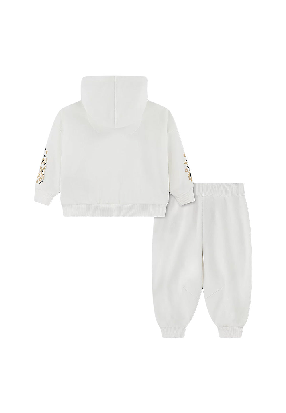 Tuta Girls con Cappuccio Floral Baby - Bianco