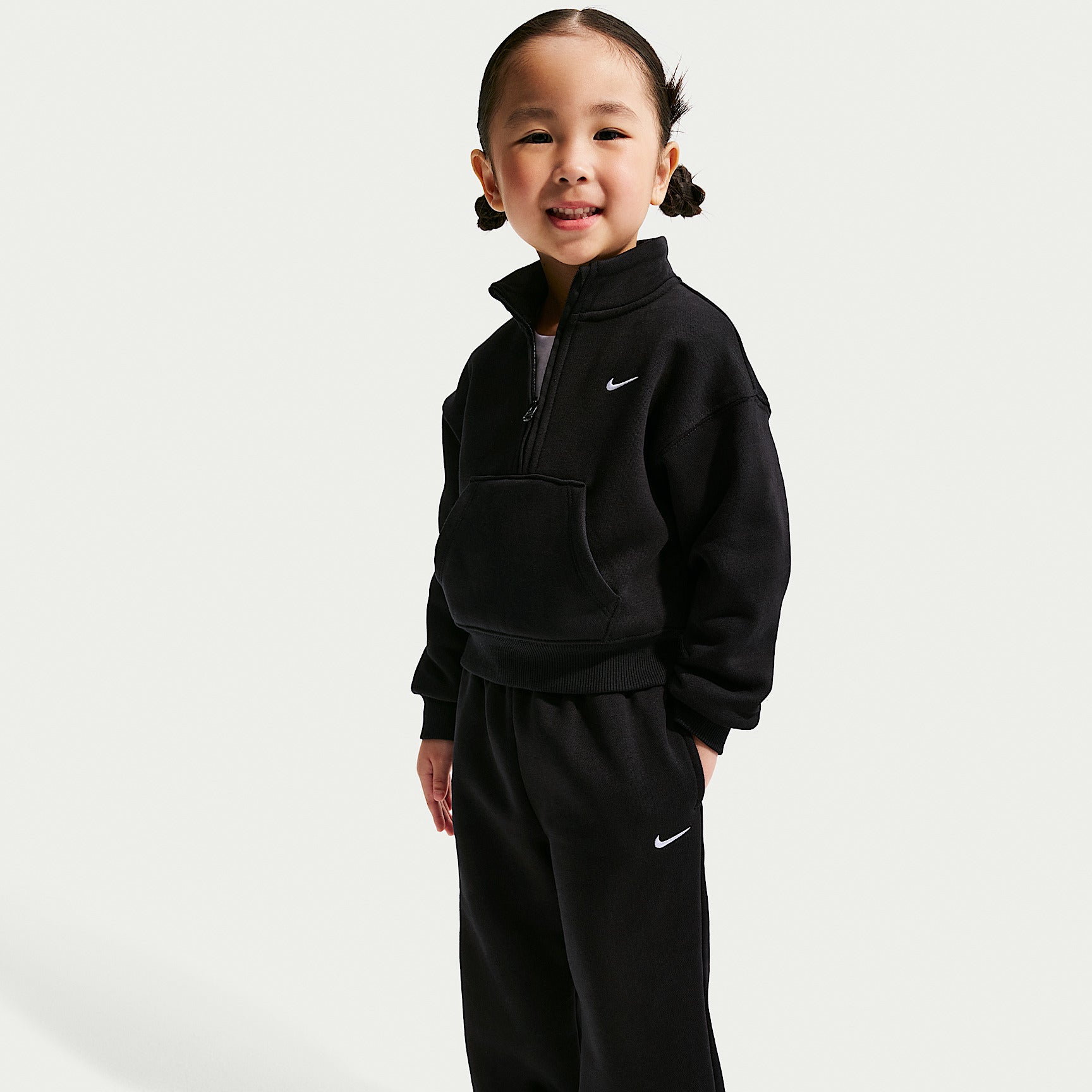 Tuta Sportswear Studio Fleece Mezza Zip - Nero