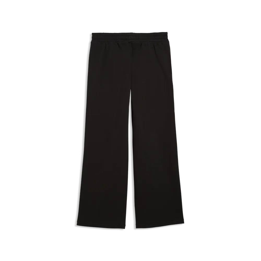 Pantaloni a gamba larga in pile Essentials Cat da donna - Nero