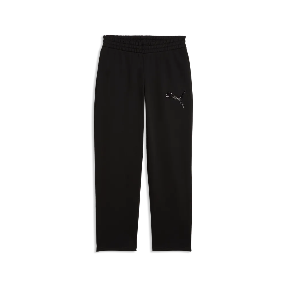 Pantaloni Essentials Sequins in morbido pile da donna - Nero