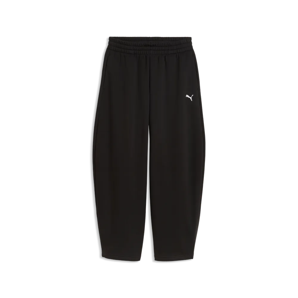 Pantaloni Essentials Relaxed Barrel Leg Pants Fleece - Nero