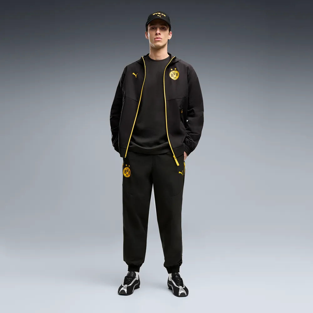 Pantaloni in tessuto Borussia Dortmund PUMATECH da uomo - Nero