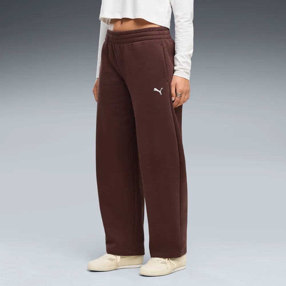 Pantaloni Essentials Relaxed Barrel Leg Pants Fleece - Marrone Cioccolato