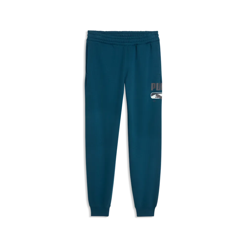 Pantaloni della tuta in pile PUMA Sport Logo Play da uomo - Verde Petrolio
