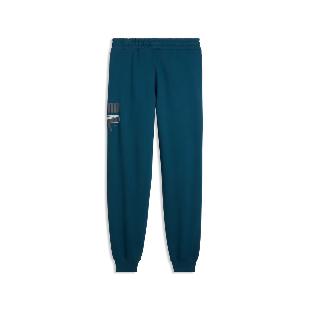 Pantaloni della tuta in pile PUMA Sport Logo Play da uomo - Verde Petrolio