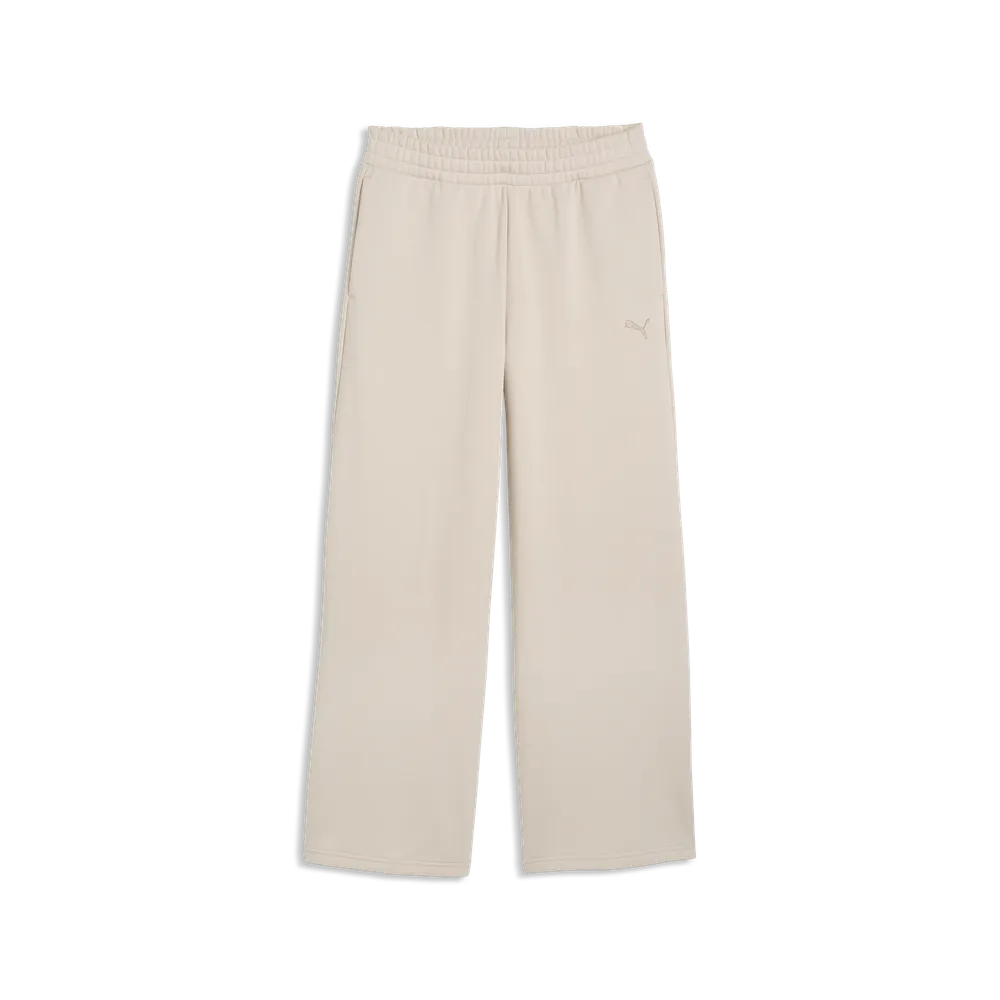 Pantaloni a gamba larga in pile Essentials Cat da donna - Grigio Nebbia