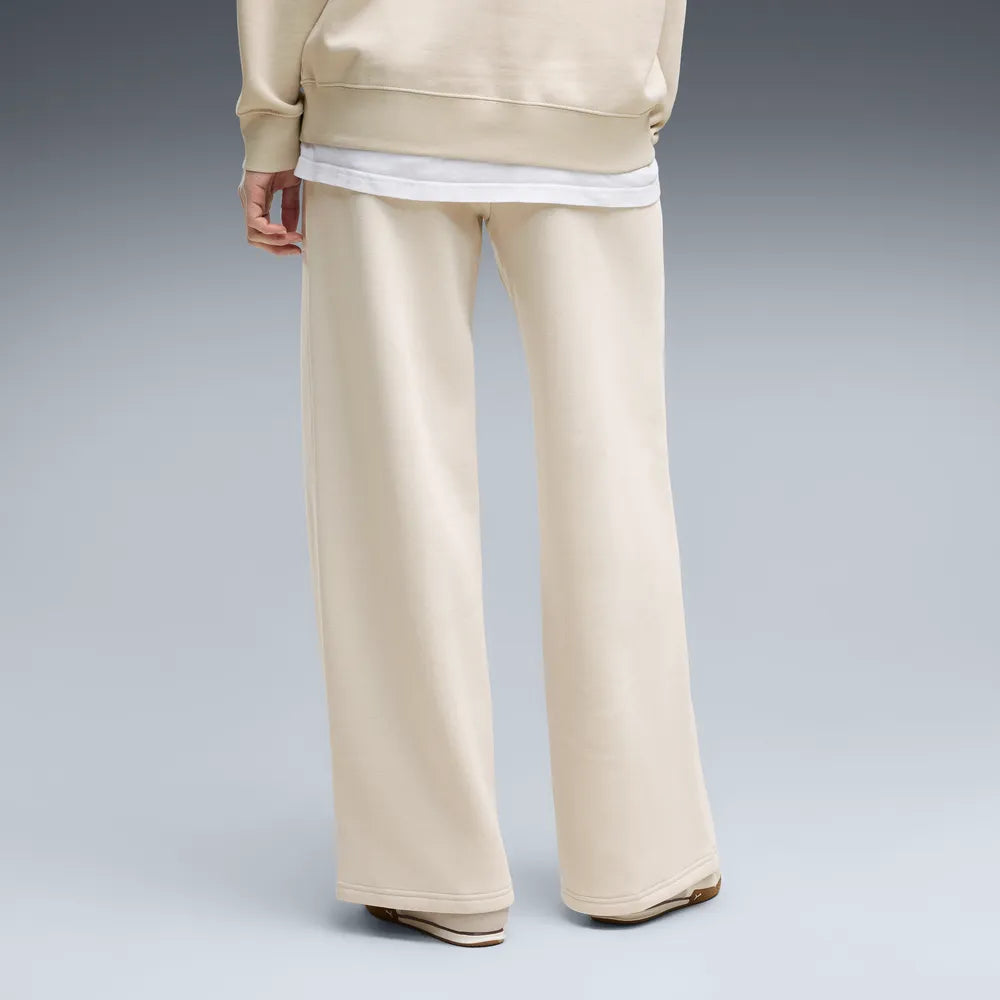 Pantaloni a gamba larga in pile Essentials Cat da donna - Grigio Nebbia