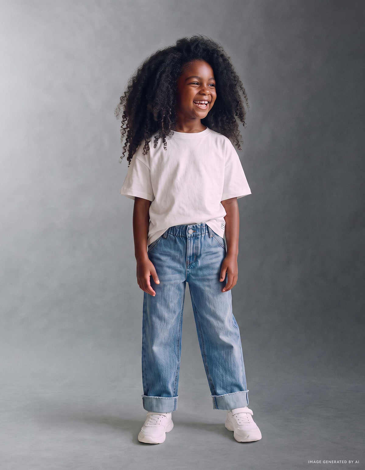 Zippy Jeans con Vita Paperbag Bambina - Blu