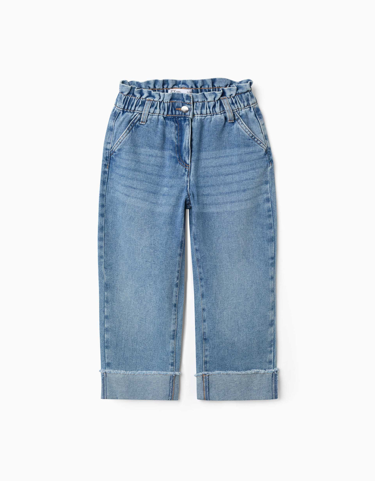 Zippy Jeans con Vita Paperbag Bambina - Blu
