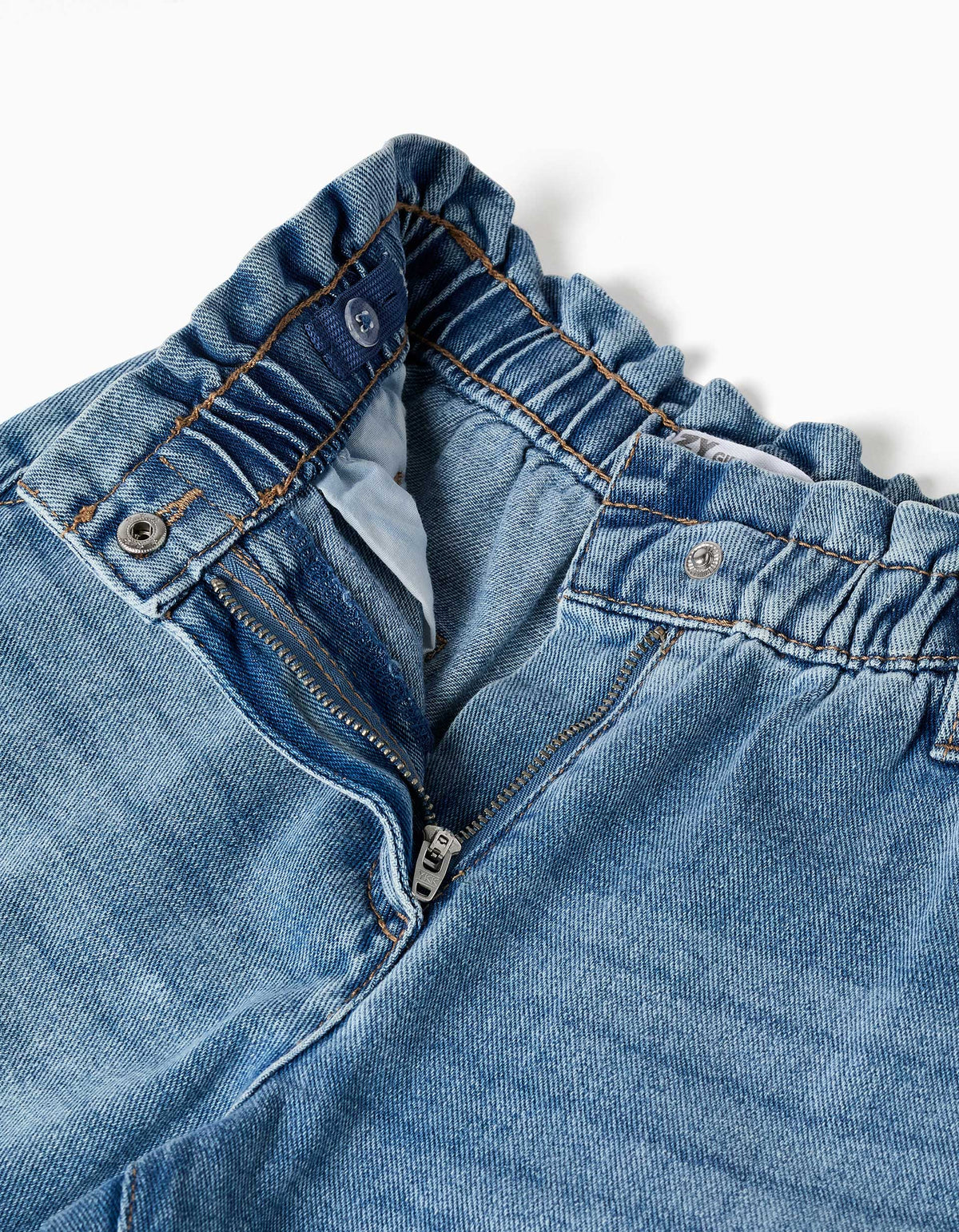 Zippy Jeans con Vita Paperbag Bambina - Blu