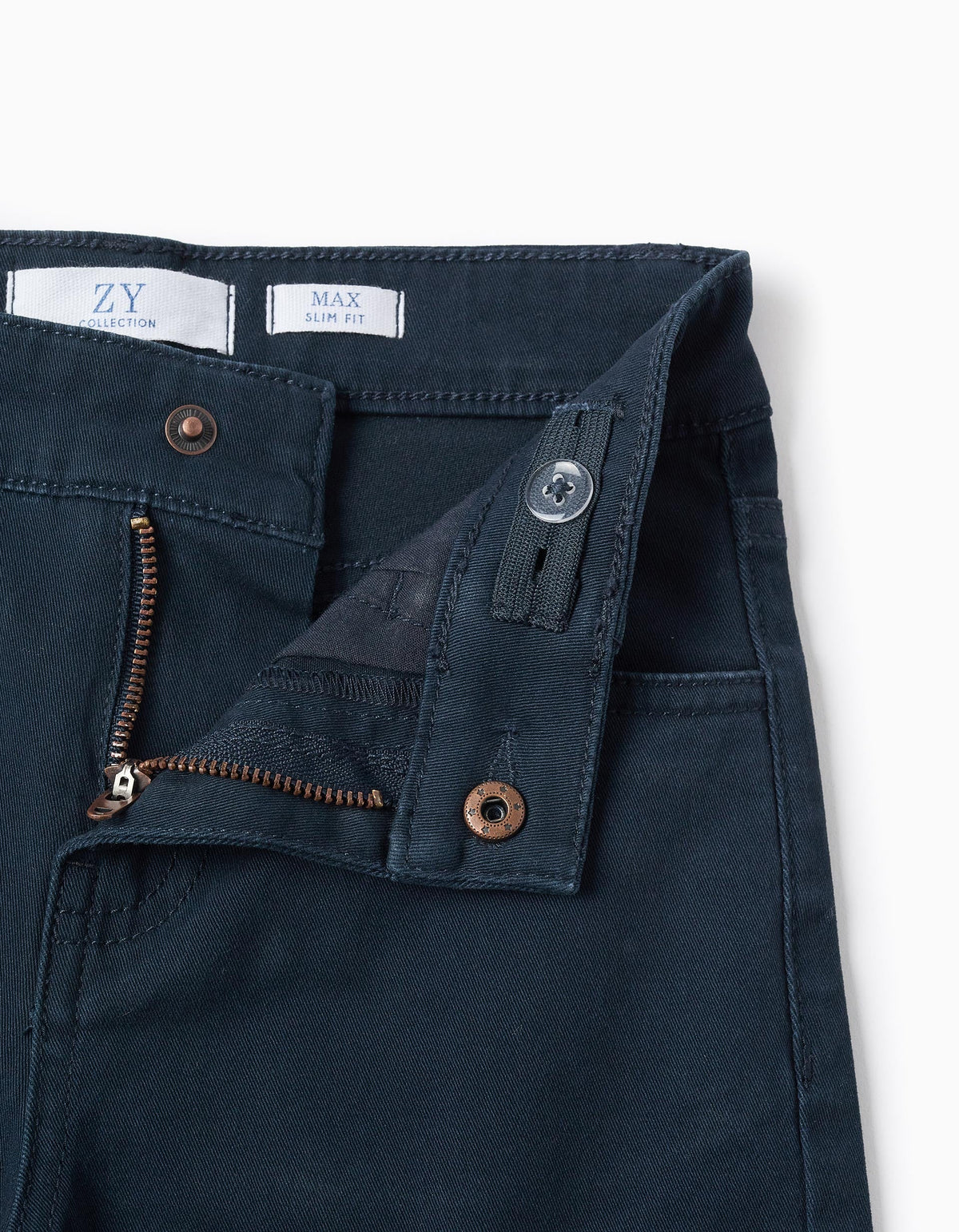 Zippy Pantaloni in Twill Slim Bambino - Blu Notte