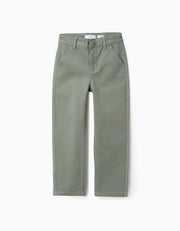 Zippy Pantaloni Chino in Twill Bambino - Verde