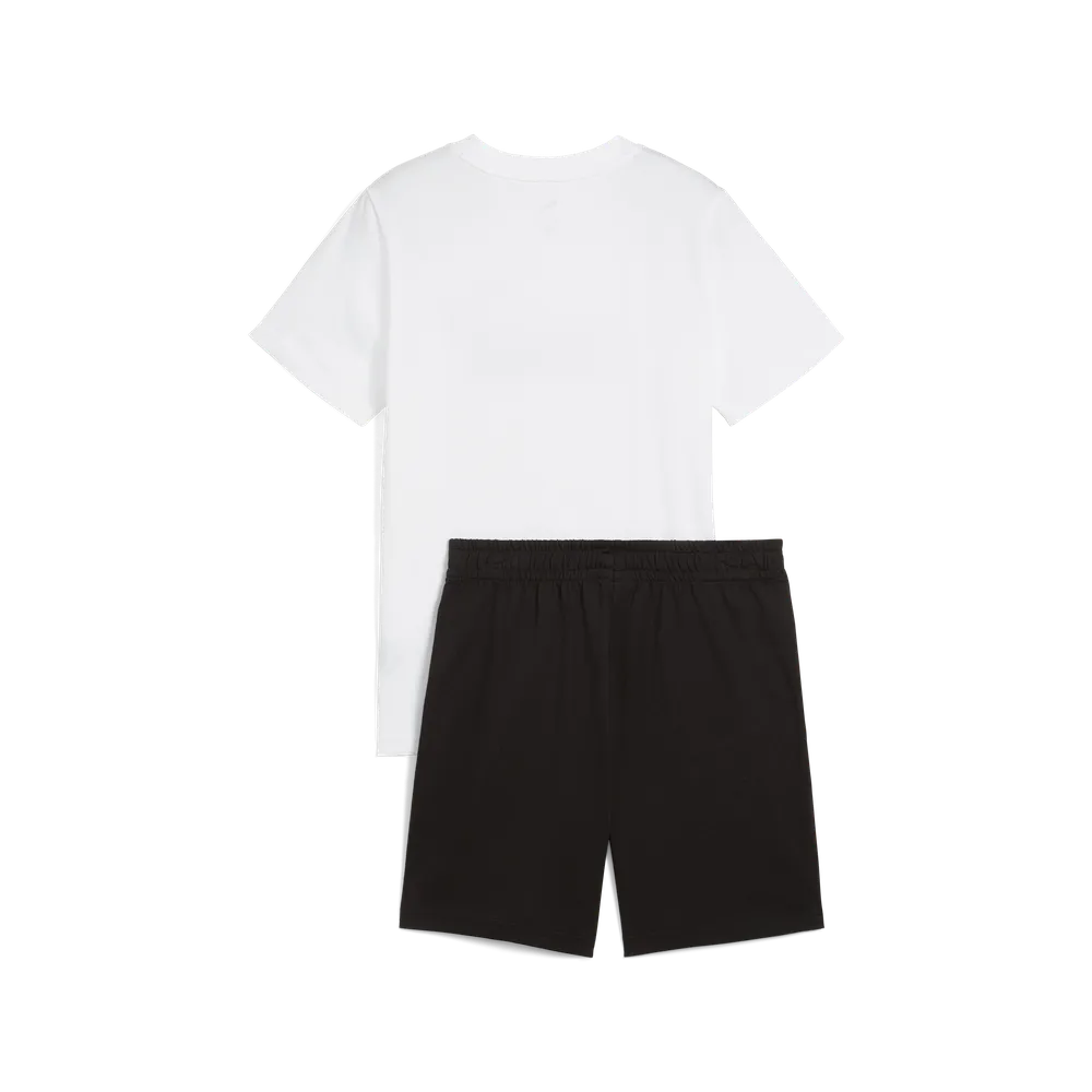 ESS 2 Color No. 1 Logo Tee And Shorts Set B - Bianco