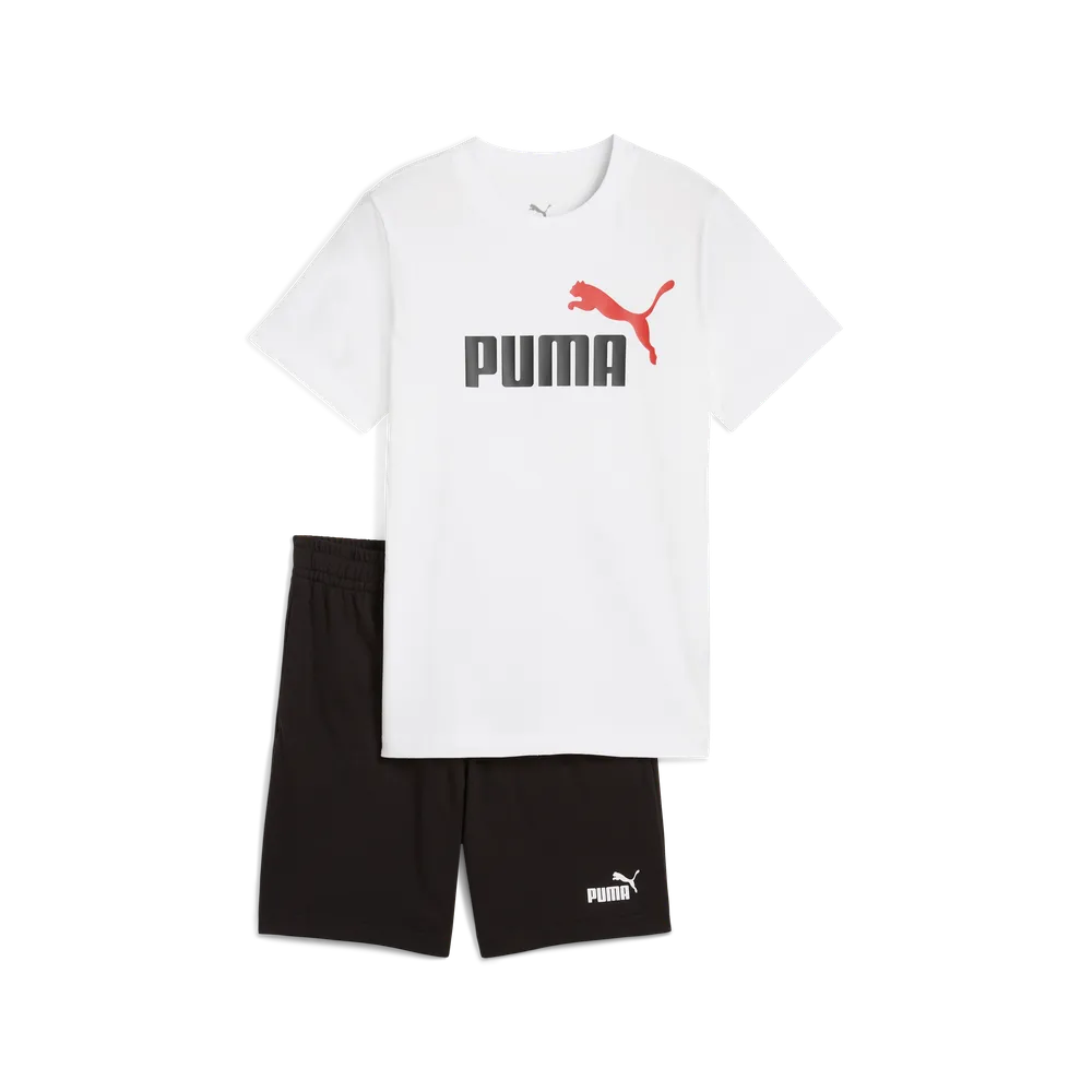 ESS 2 Color No. 1 Logo Tee And Shorts Set B - Bianco