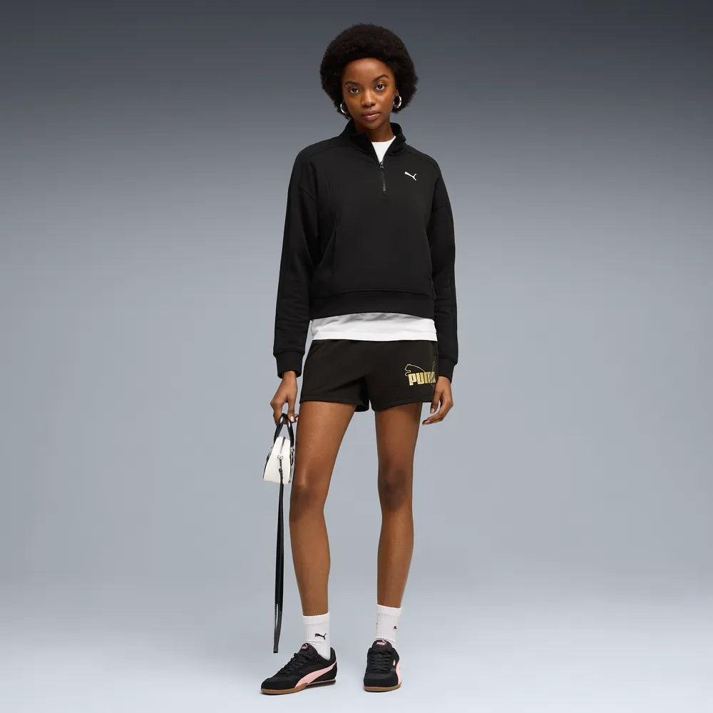 ESS Logo LAB Metallic Mid-waist Shorts 5â€ TR - Nero