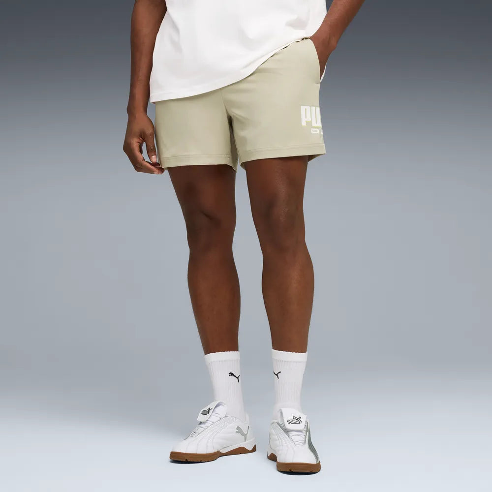 ESS Logo LAB Puma Woven Shorts 5 Â€œ - Pebble Gray