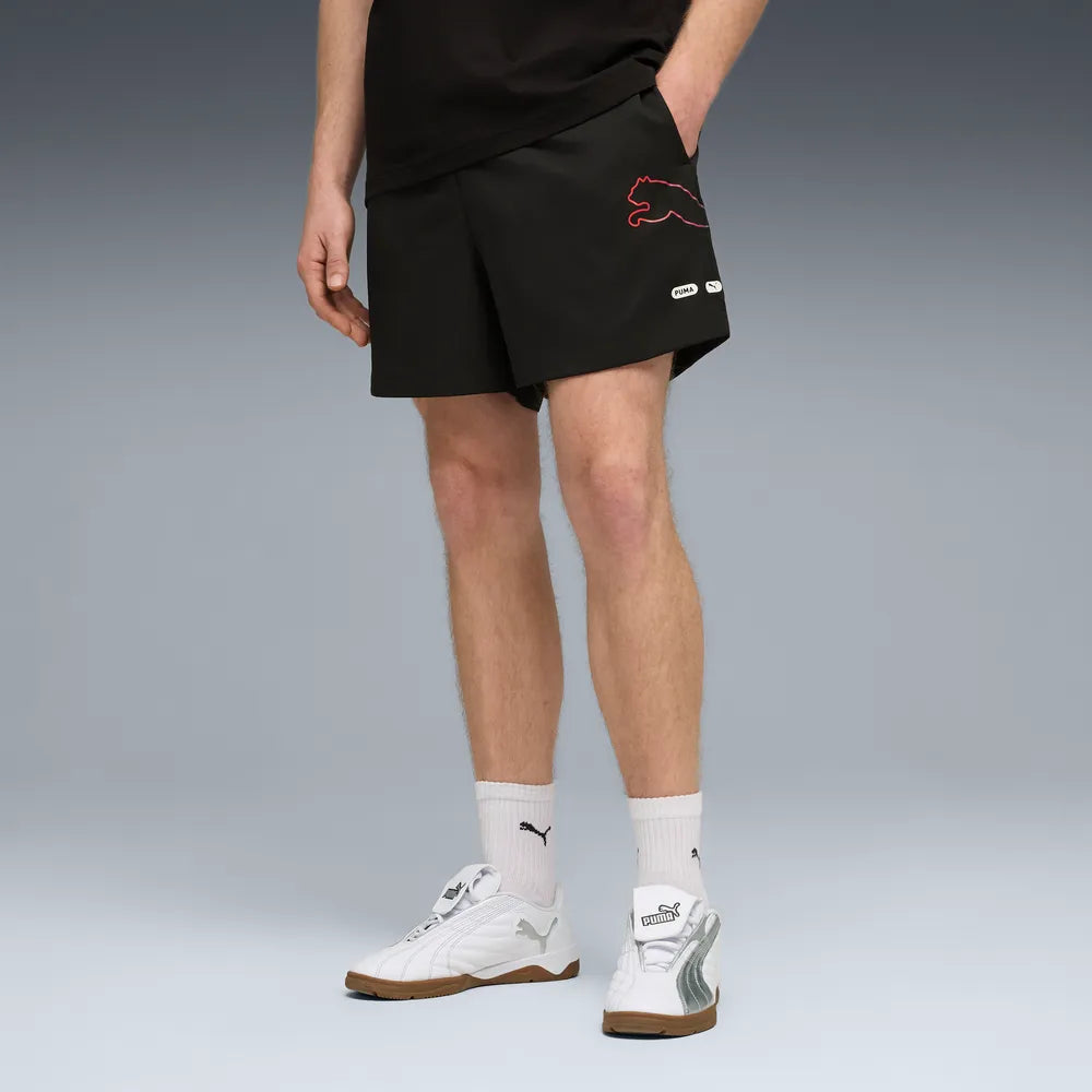 ESS Logo LAB Puma Logo Woven Shorts 5 Â€œ - Nero