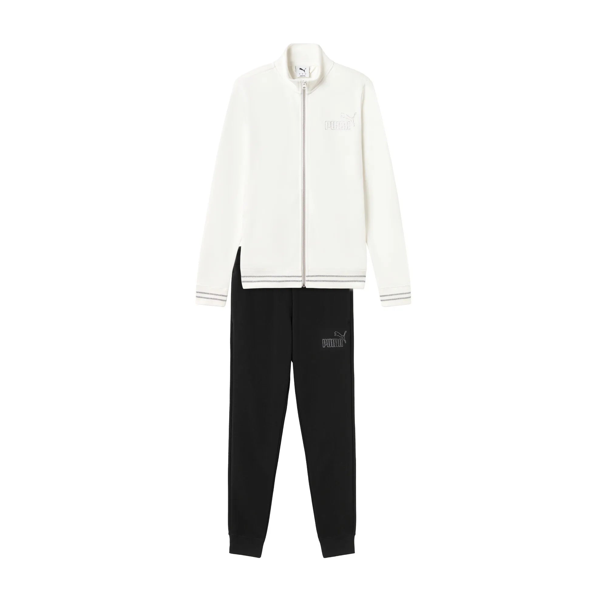 ESS Rhinestone Logo FZ Suit TR - Bianco