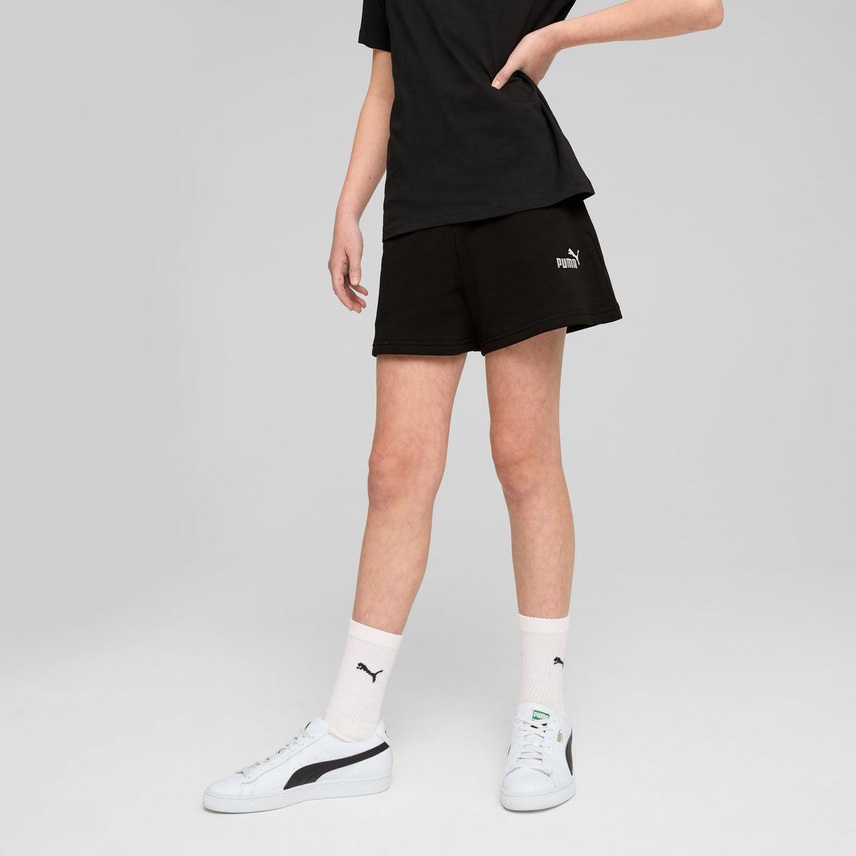 Shorts con logo piccolo ESS N. 1 per ragazzi - Nero
