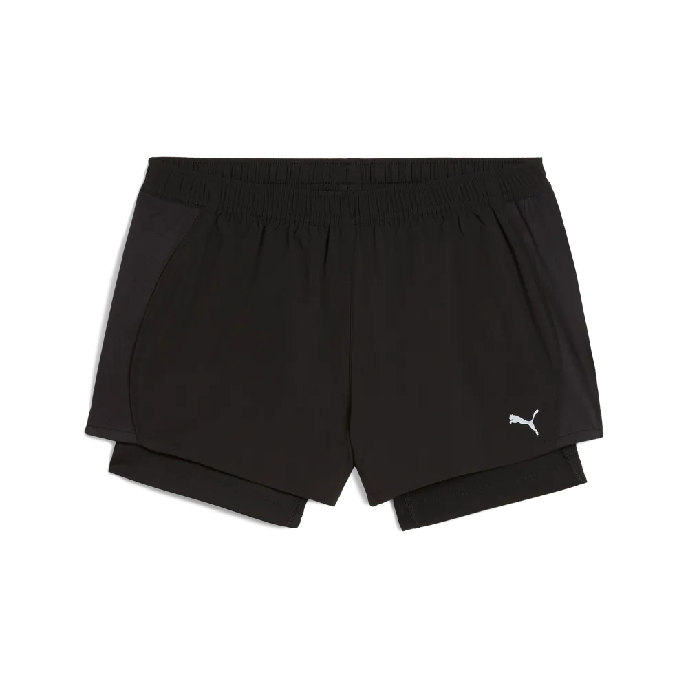 Shorts da running 2 in 1 VELOCITY 3" da donna - Nero