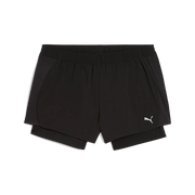 Shorts da running 2 in 1 VELOCITY 3" da donna - Nero