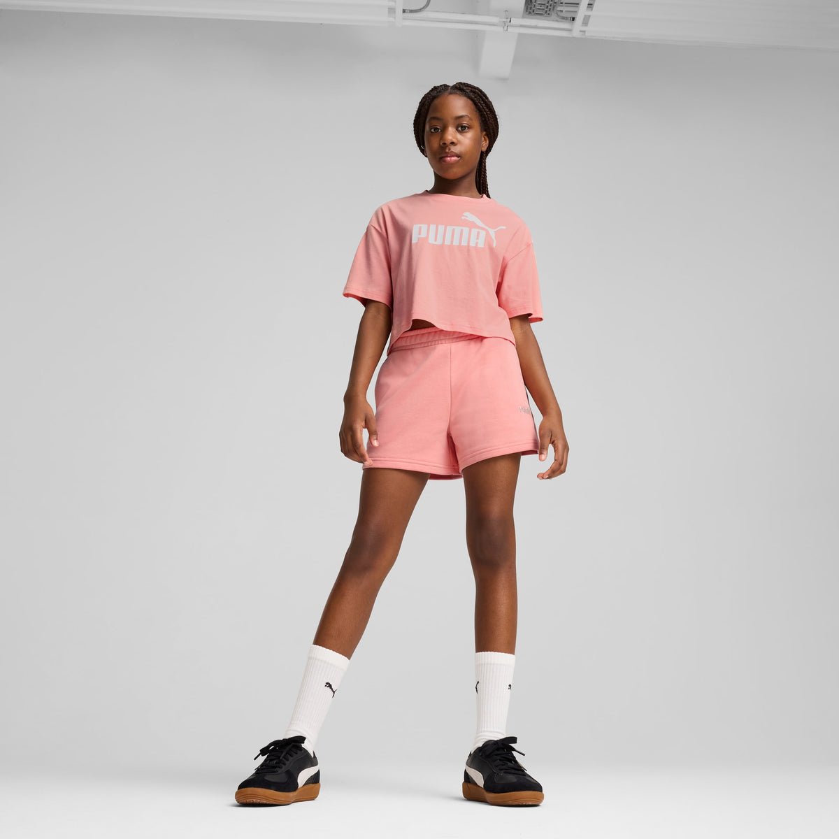 Shorts con logo piccolo ESS N. 1 per ragazzi - Rosa