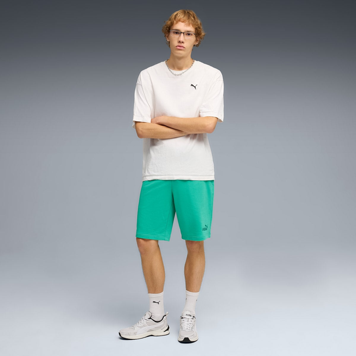 Puma ESS No. 1 Logo Shorts 10" (s) - Vibrant Green