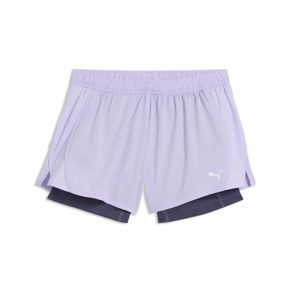 Shorts da running 2 in 1 VELOCITY 3" da donna - Lavanda Chiaro
