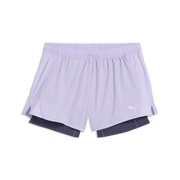 Shorts da running 2 in 1 VELOCITY 3" da donna - Lavanda Chiaro