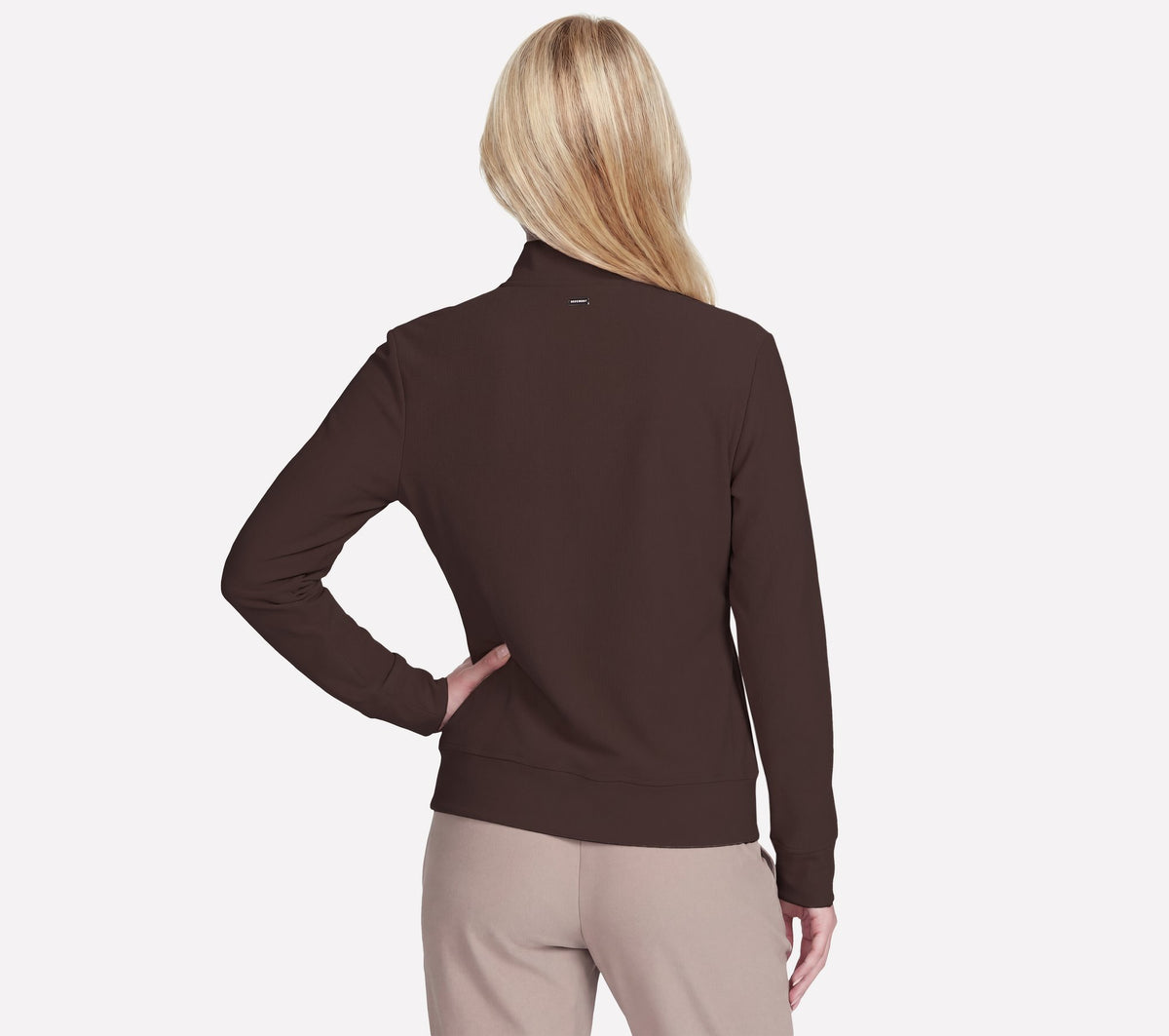 Skechers GO Luxe Rib Everyday Full Zip Jacket Marrone