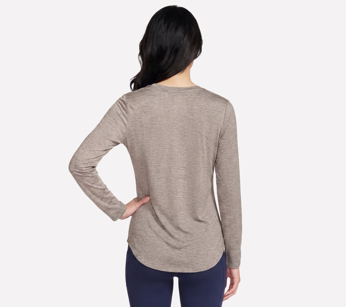 Skechers GO Dri Swift Long Sleeve Tunic Crew Marrone
