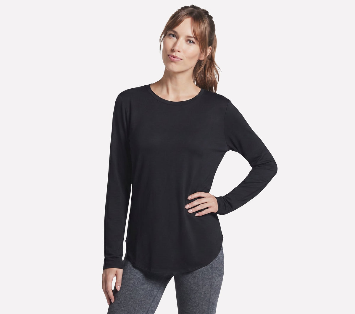 Skechers GO Dri Swift Long Sleeve Tunic Crew Nero