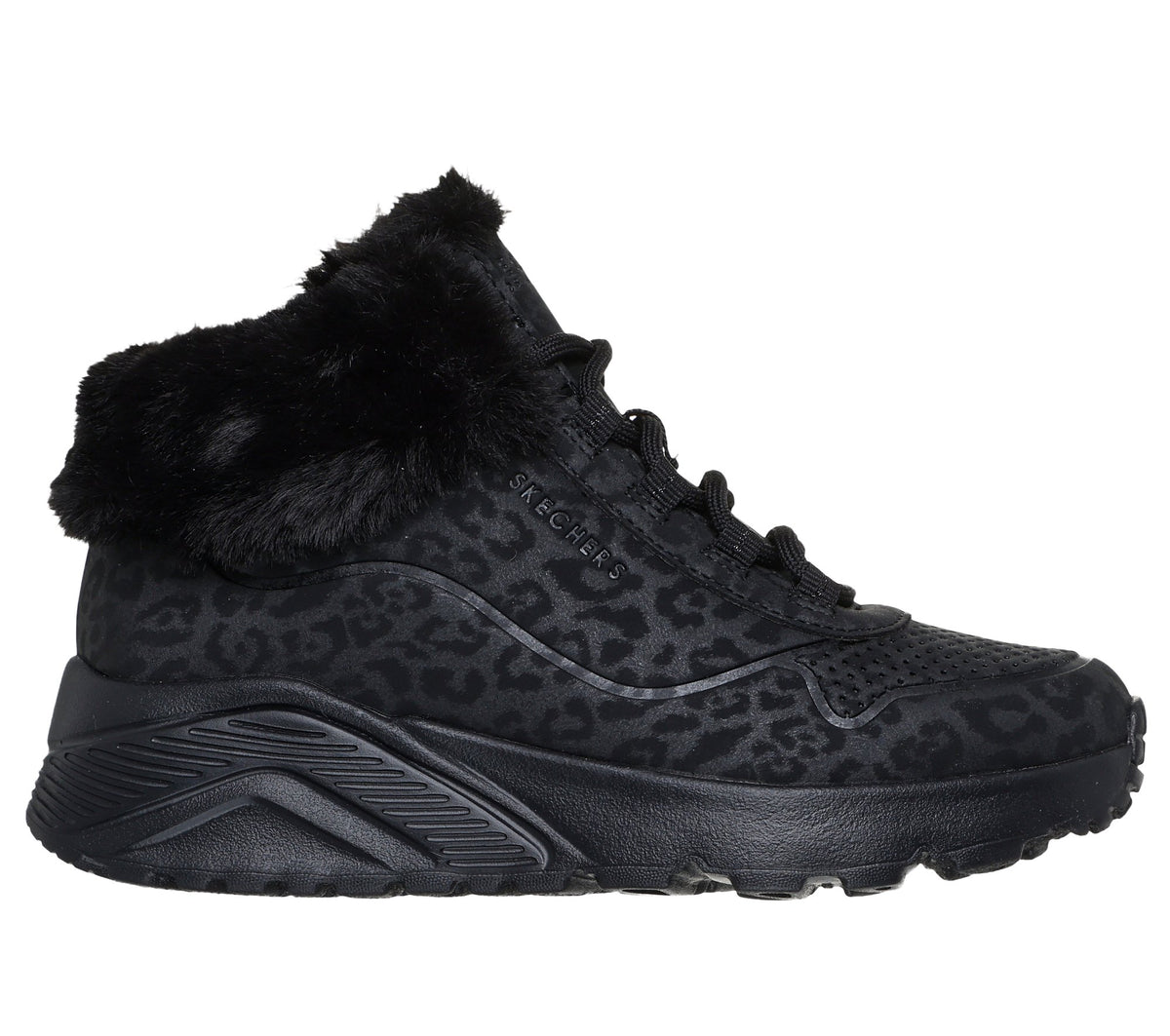 Skechers UNO Lite - Cozy Leopard Nero
