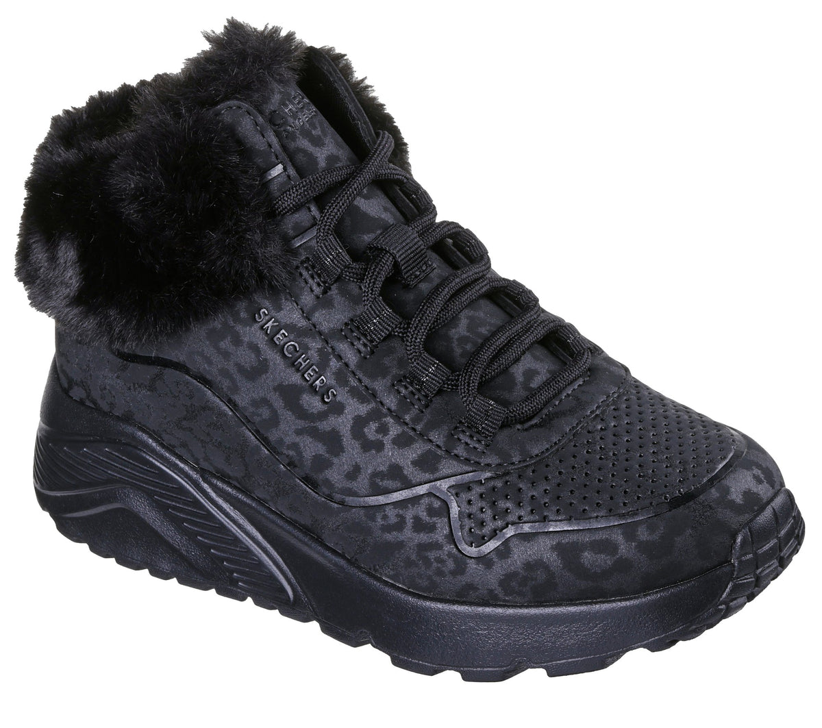Skechers UNO Lite - Cozy Leopard Nero