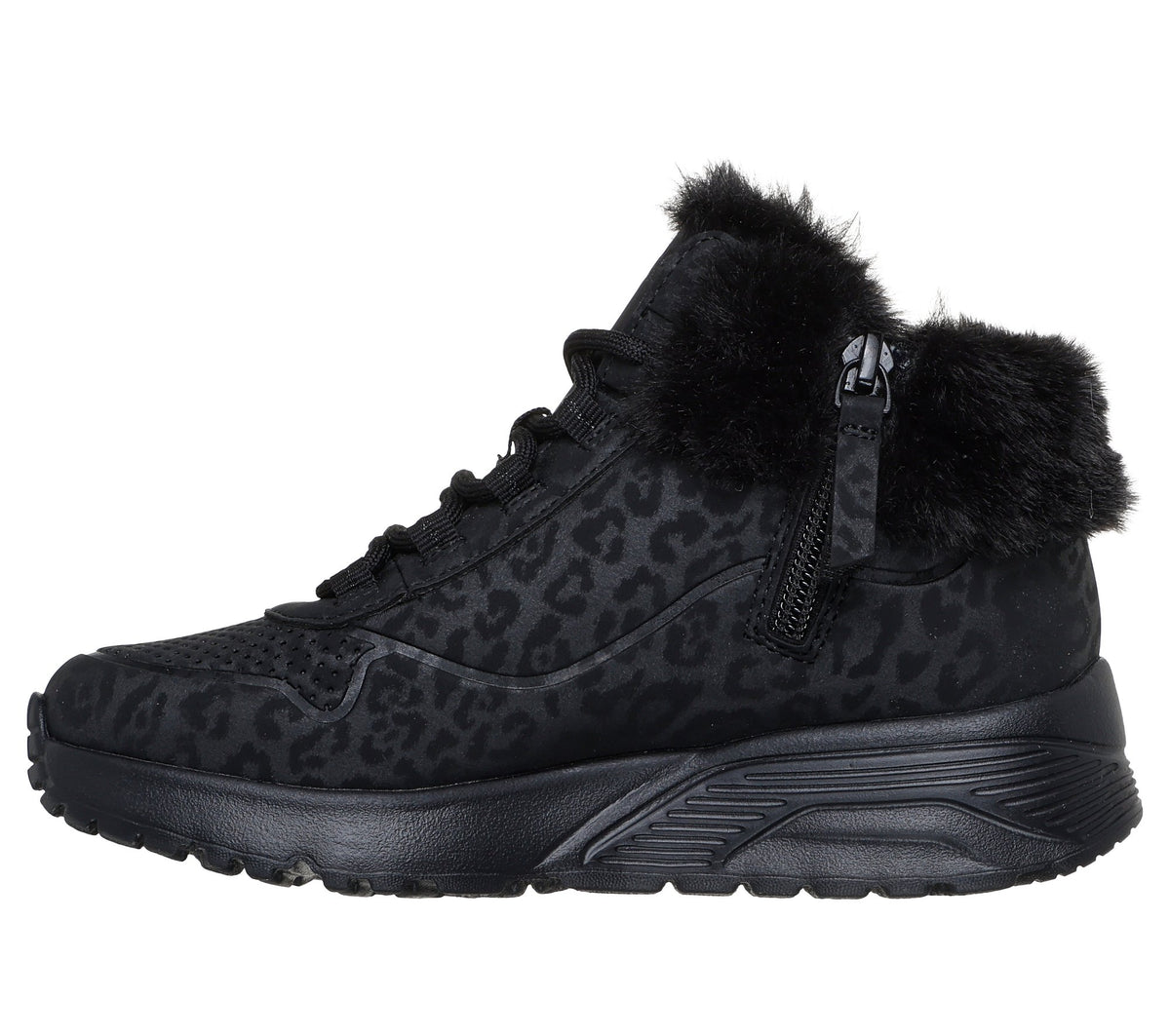 Skechers UNO Lite - Cozy Leopard Nero