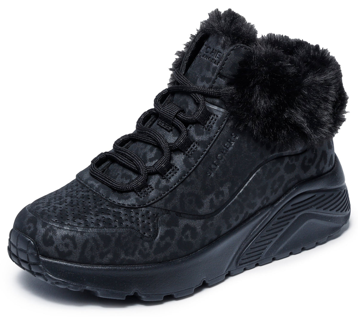 Skechers UNO Lite - Cozy Leopard Nero