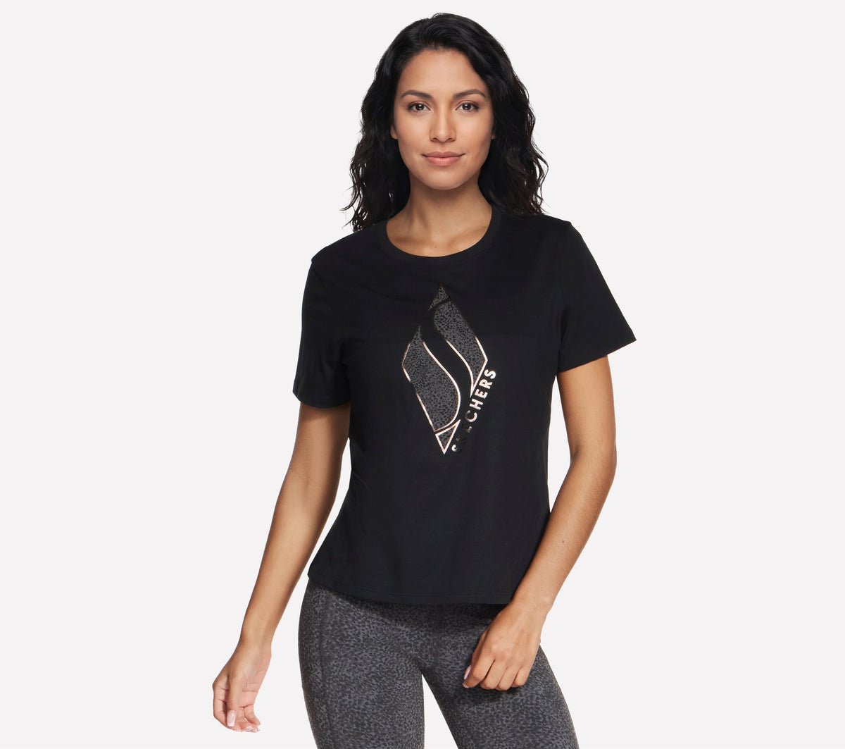 Skechers Cheetah Diamond Tee Nero