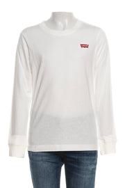 T-Shirt Manica Lunga Logo Petto Bambino - Bianco