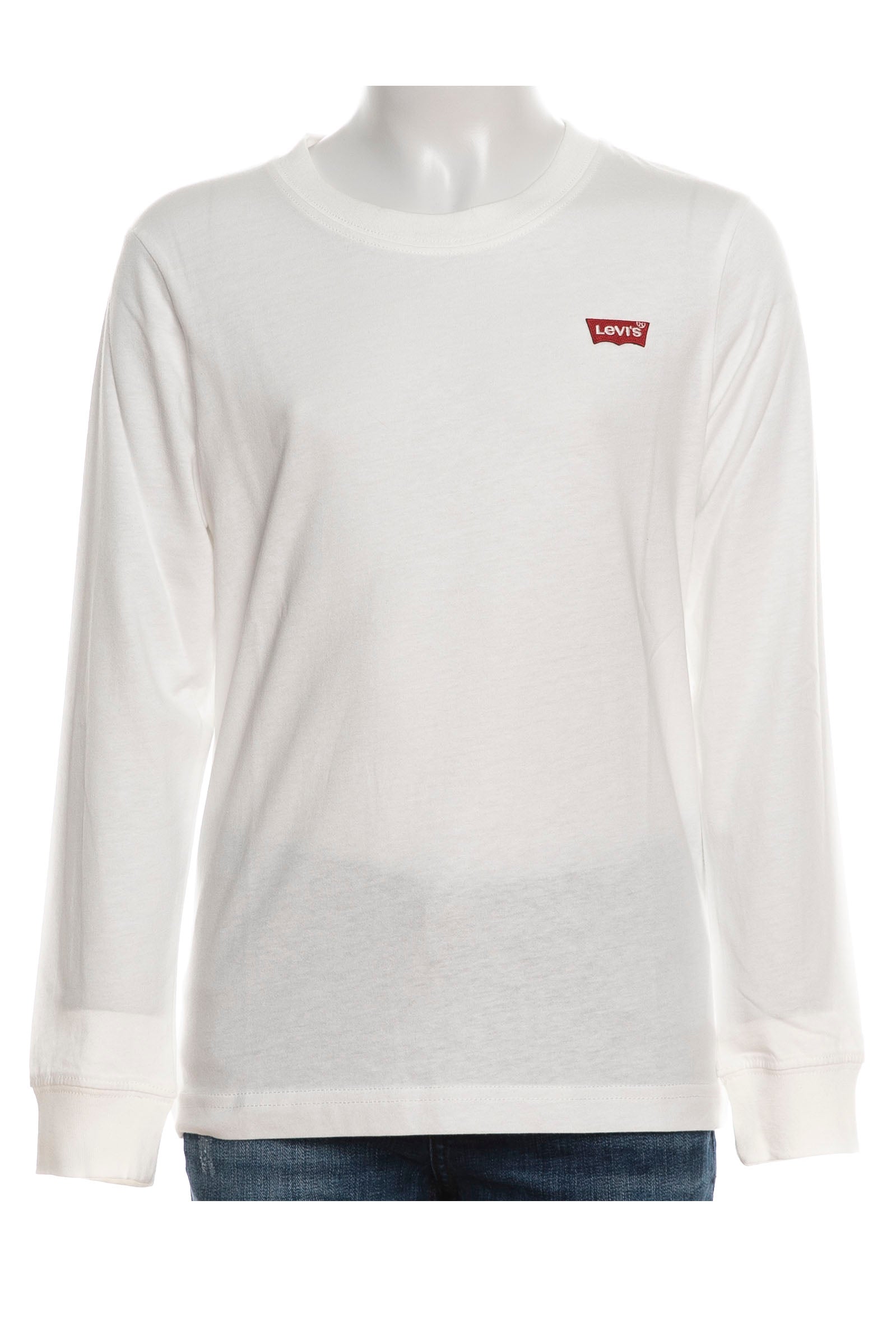 T-Shirt Manica Lunga Logo Petto Bambino - Bianco