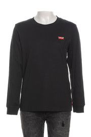 T-Shirt Manica Lunga Logo Petto Bambino - Nero