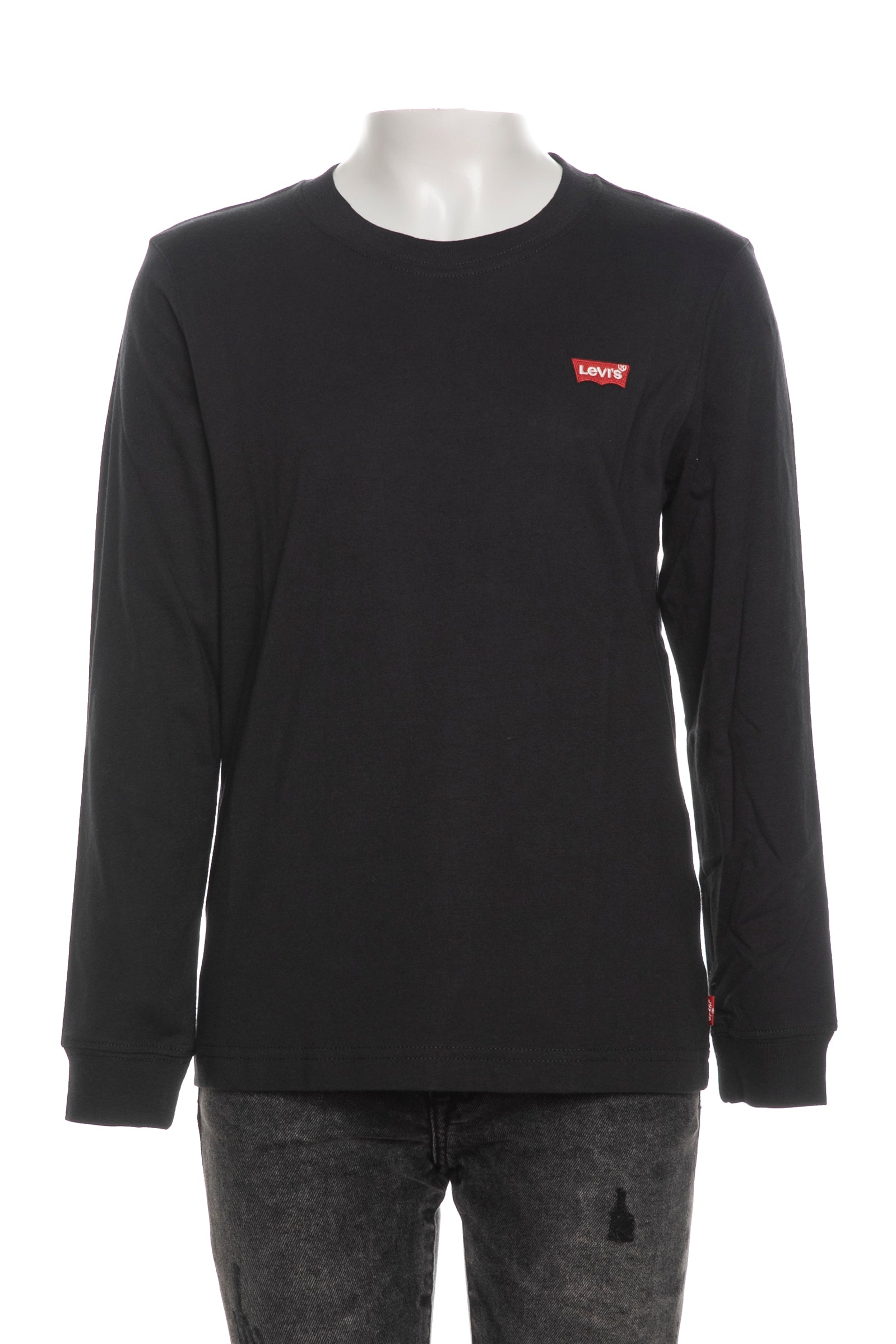 T-Shirt Manica Lunga Logo Petto Ragazzo - Nero