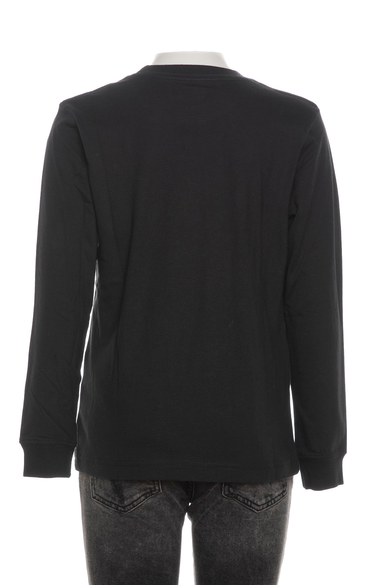 T-Shirt Manica Lunga Logo Petto Ragazzo - Nero
