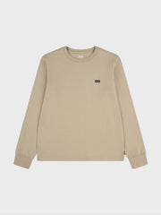 T-Shirt Manica Lunga Logo Petto Bambino - Beige