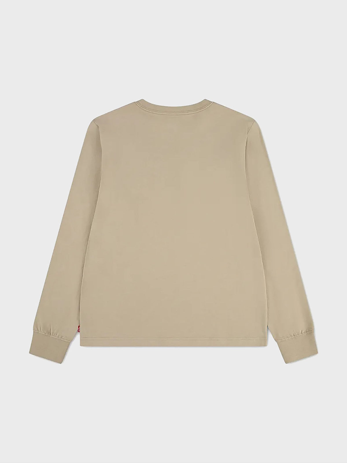 T-Shirt Manica Lunga Logo Petto Bambino - Beige