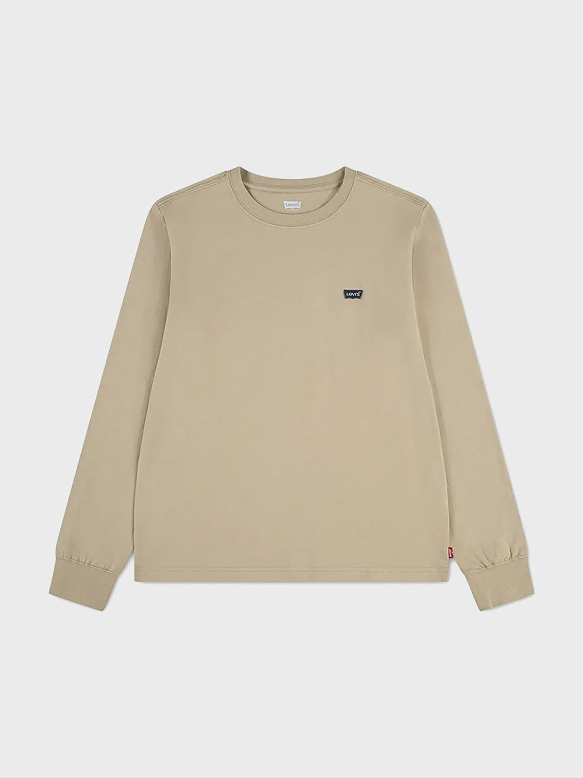 T-Shirt Manica Lunga Logo Petto Ragazzo - Beige
