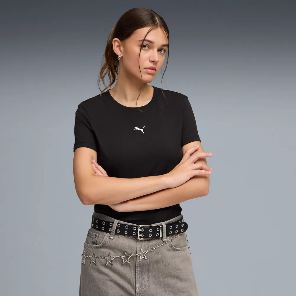 T-shirt Essentials da donna - Nero