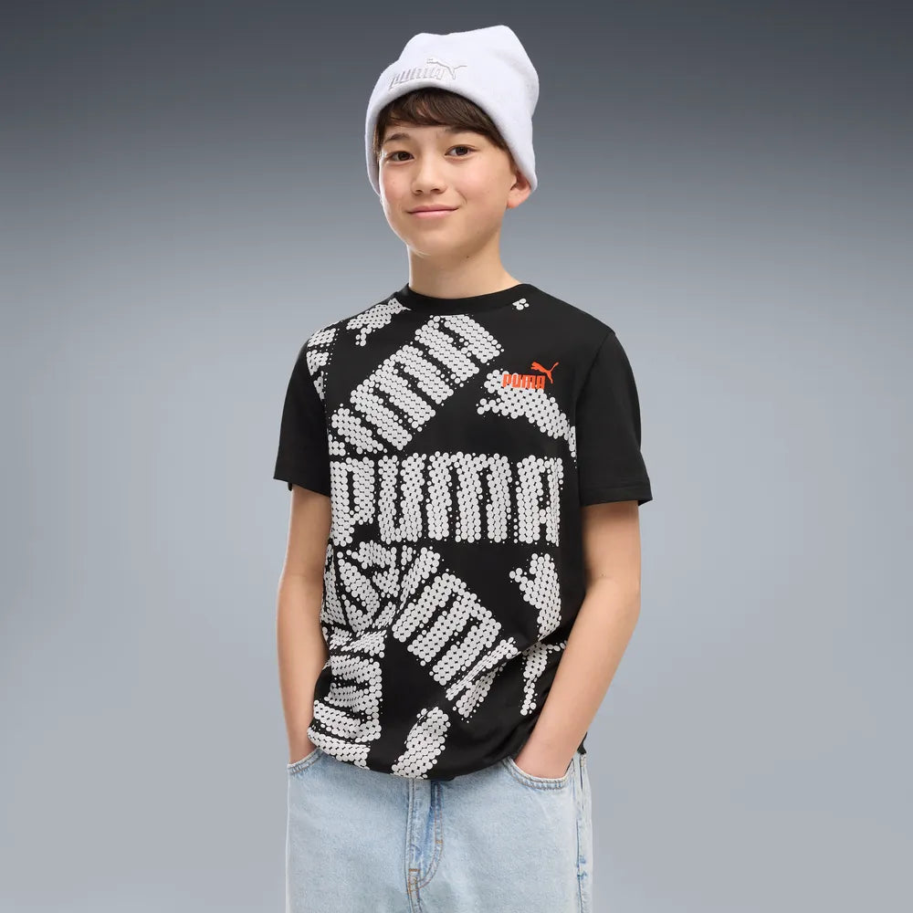 T-shirt con logo Essentials+ Lab per ragazzi - Nero