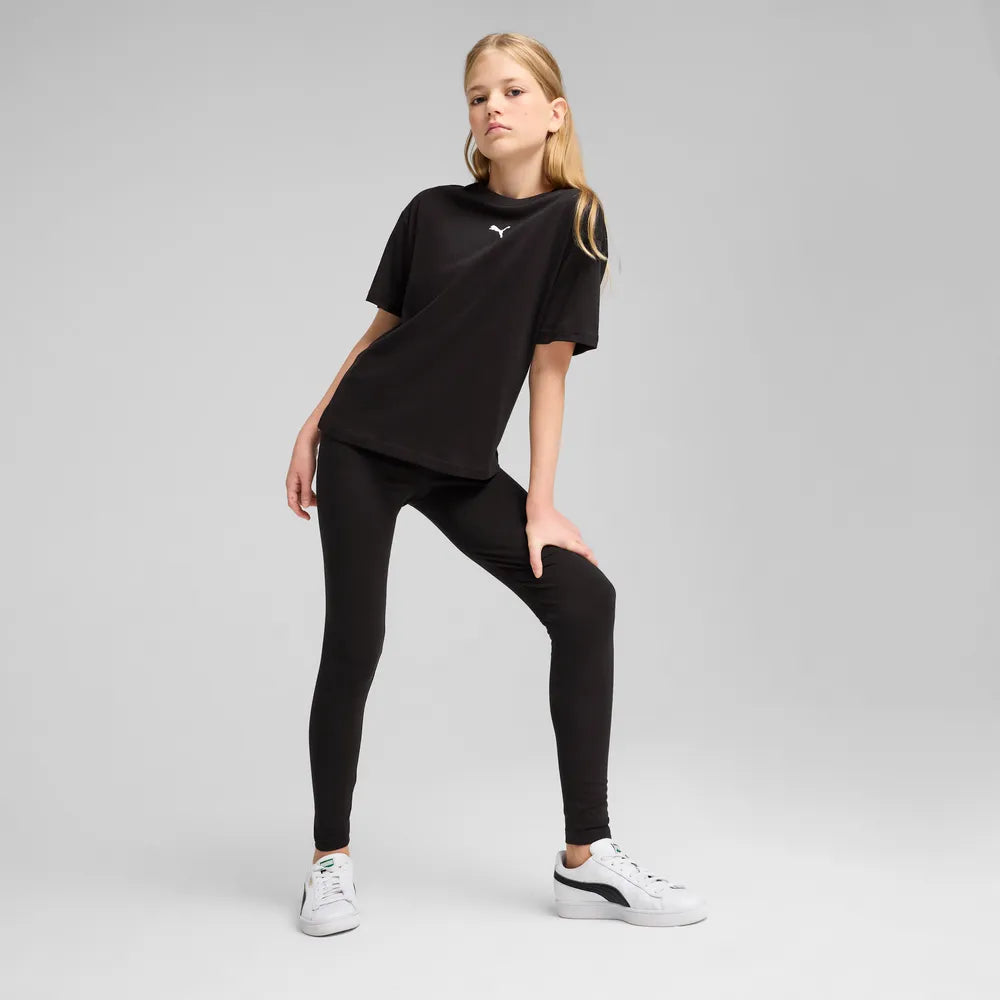 T-shirt boxy Essentials per ragazzi - Nero