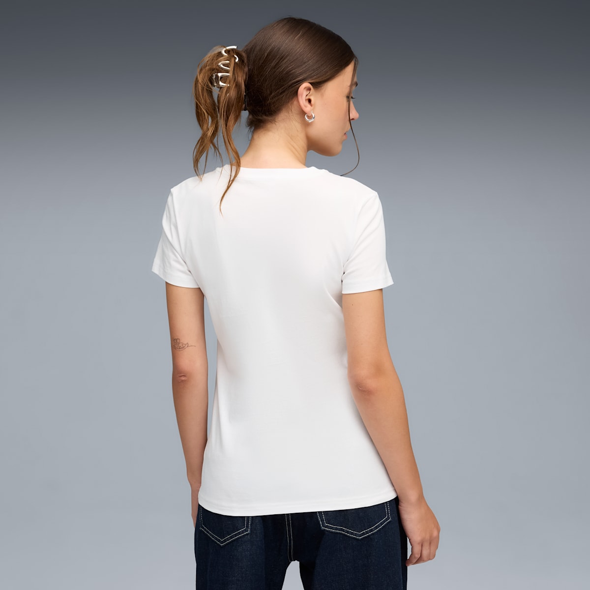 Puma ESS Logo LAB Metallic Tee - Bianco Bianco