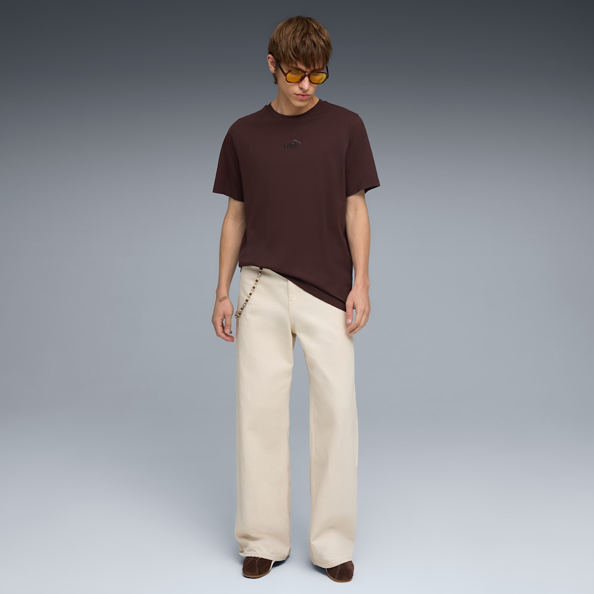 Puma ESS Small No.1 Logo Centered Tee - Chocolate Brown